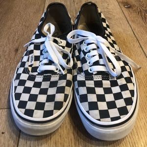 Vans checkered board low top skate shoes